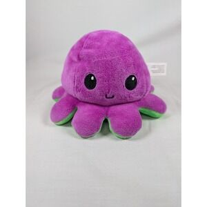Teeturtle Reversible Octopus Plush Purple Green Frown Angry Happy